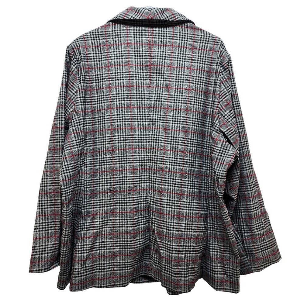Ava & Viv Women's Checkered Blazer - Black and Red - Picture 4 of 6